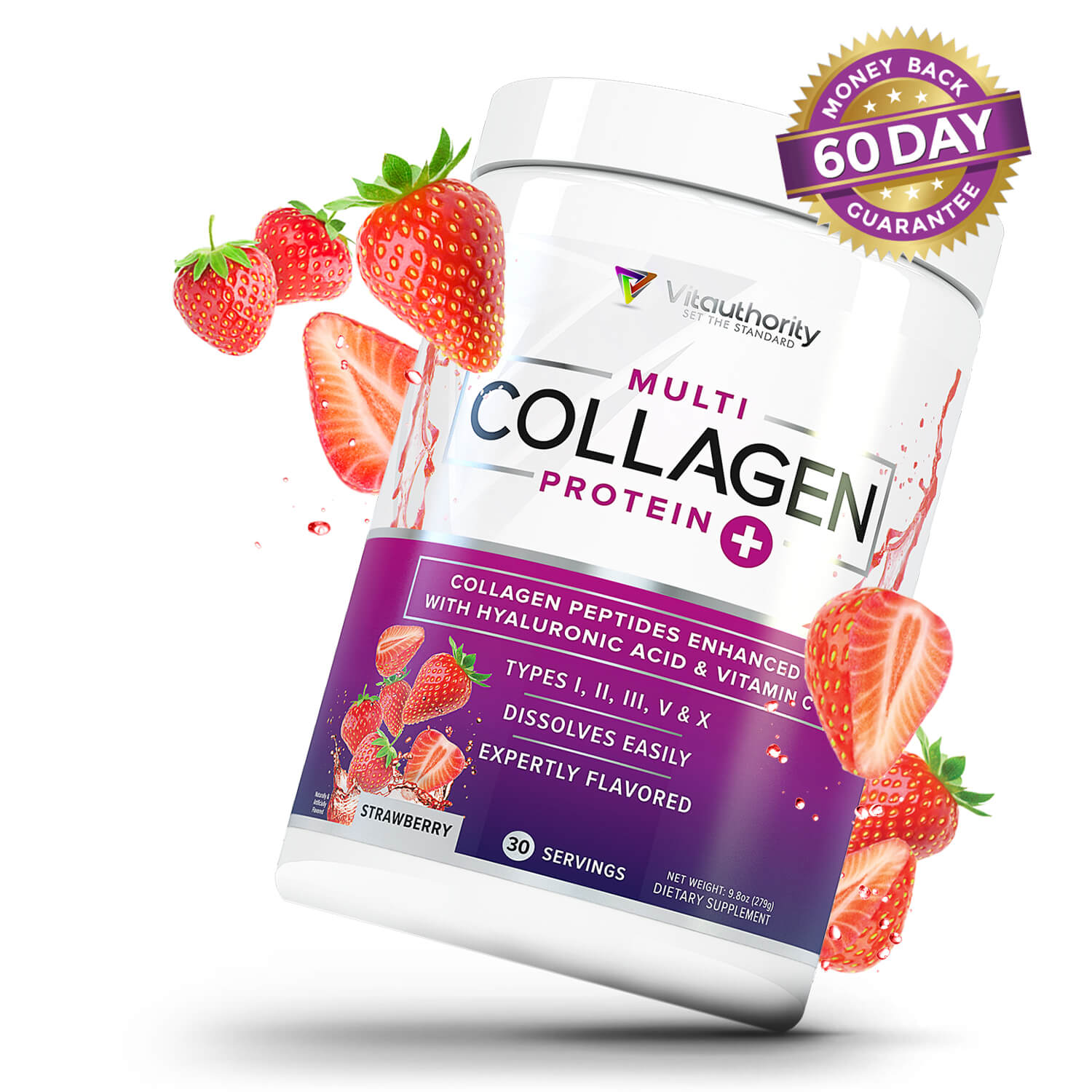 Multi Collagen Peptides - Strawberry