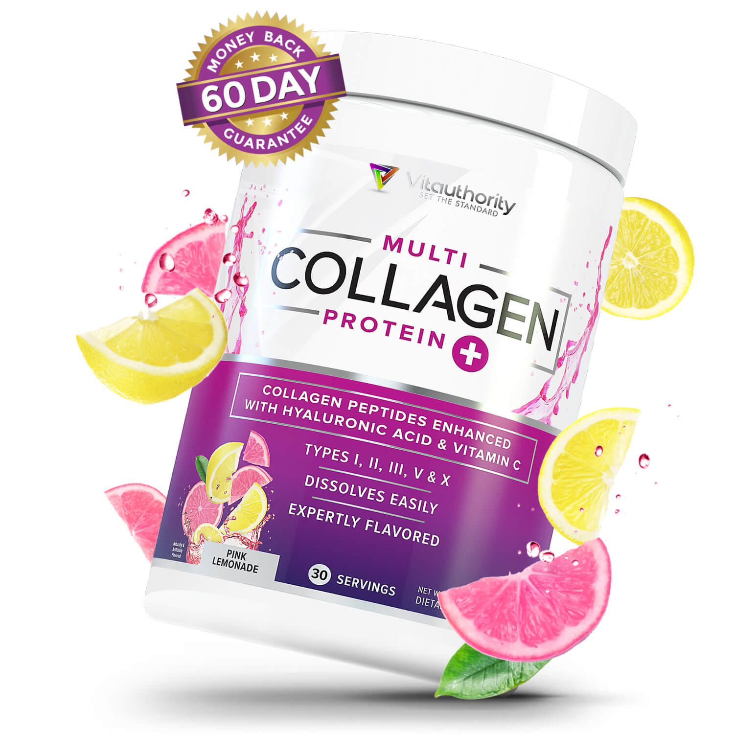 2 Bottles Multi Collagen Peptides - Pink Lemonade