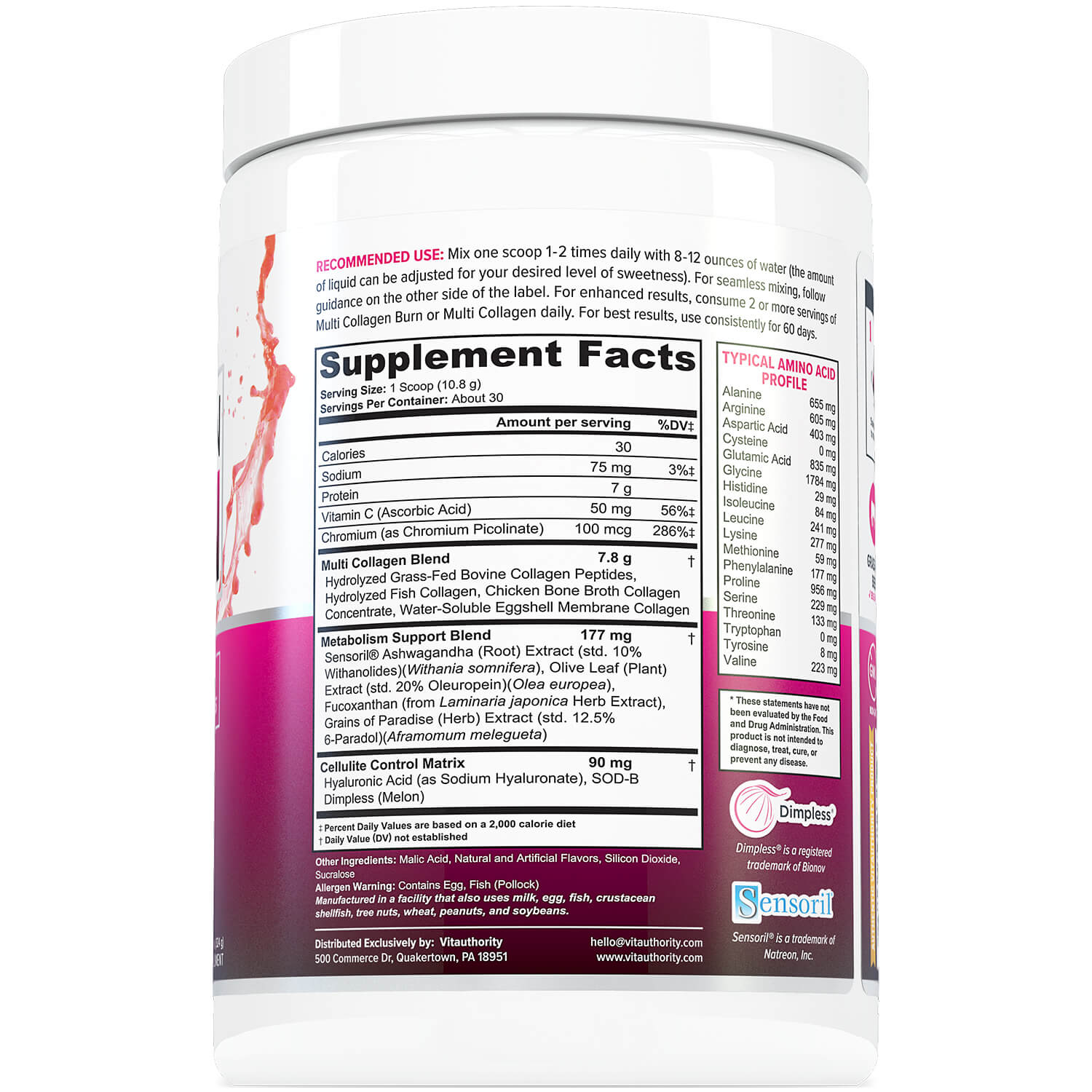 2 Bottles of Multi Collagen Burn - Strawberry Lemonade Flavor